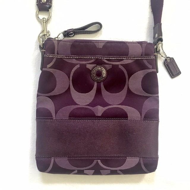 Coach Signature Purple Swingpack Crossbody w/ Logo Tags | eBay