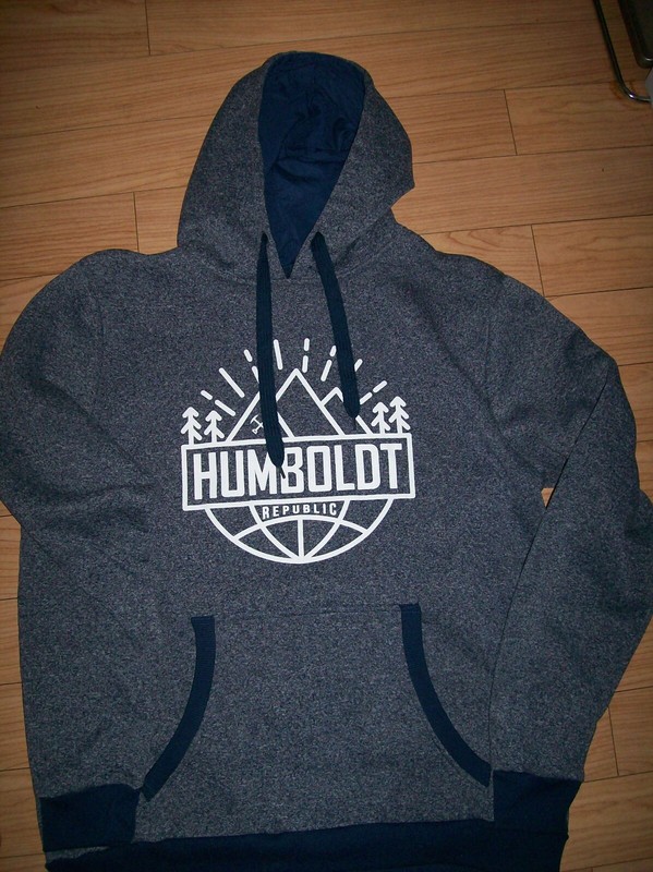 New Humboldt Republic California Men's Marled Blue Hoodie Sz XL