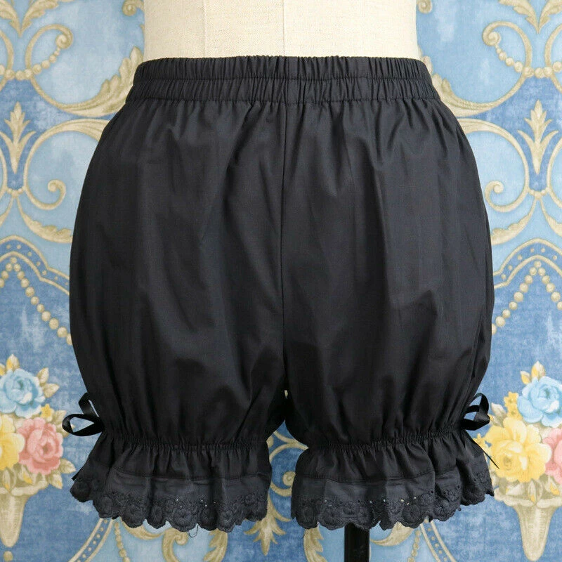 Pantalones Cortos de Seguridad Algodón Bloomers S6 Lolita Encaje Calabaza Burbuja Mujeres Foto 3 de 4