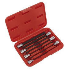 Image of Sealey Ball-End Hex Socket Bit Set 7pc 3/8"Sq Drive 150mm Metric AK62257