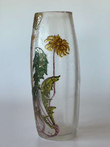 NICE ACID ETCHED DANDELION VASE BY LEGRAS - MONT JOYE - Picture 4 of 14