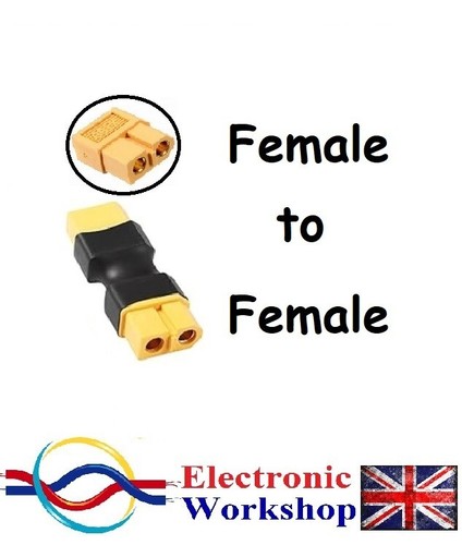 Conector adaptador XT60-XT60 macho a macho hembra-hembra RC Lipo Scooter VENDEDOR DEL REINO UNIDO - Imagen 3 de 7