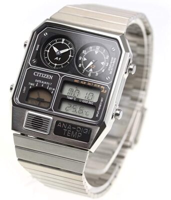 CITIZEN ANA-DIGI TEMP 復刻モデル JG2101-78E CITIZEN ANA-DIGI TEMP JG2101-78E Silver Analog Digital Men Watch