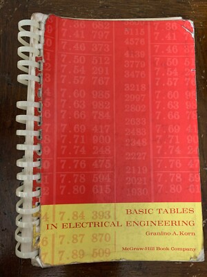 Basic Tables in Electrical Engineering by Granino A. Korn, paperback, 1965