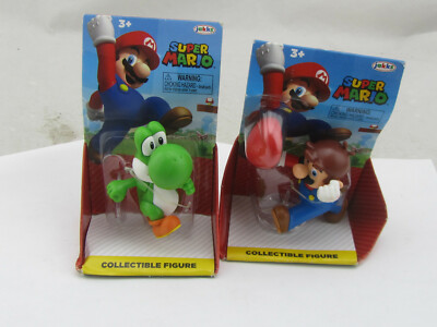 NEW - Super Mario Yoshi & Mario 3'' Figures Set of 2 Jakks Pacific 2019