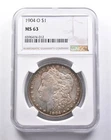 MS63 1904-O Morgan Silver Dollar NGC - Great Tone *3316