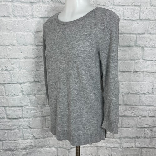 LOFT Women's XS Sweater Gray 3/4 Sleeve Pullover - Picture 3 of 11
