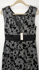 NEW: Anthropologie dress with white/black flowers