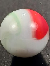 Peltier .55" Lipstick Red Patch Aqua Green Pin Near Mint Serious Marble A434