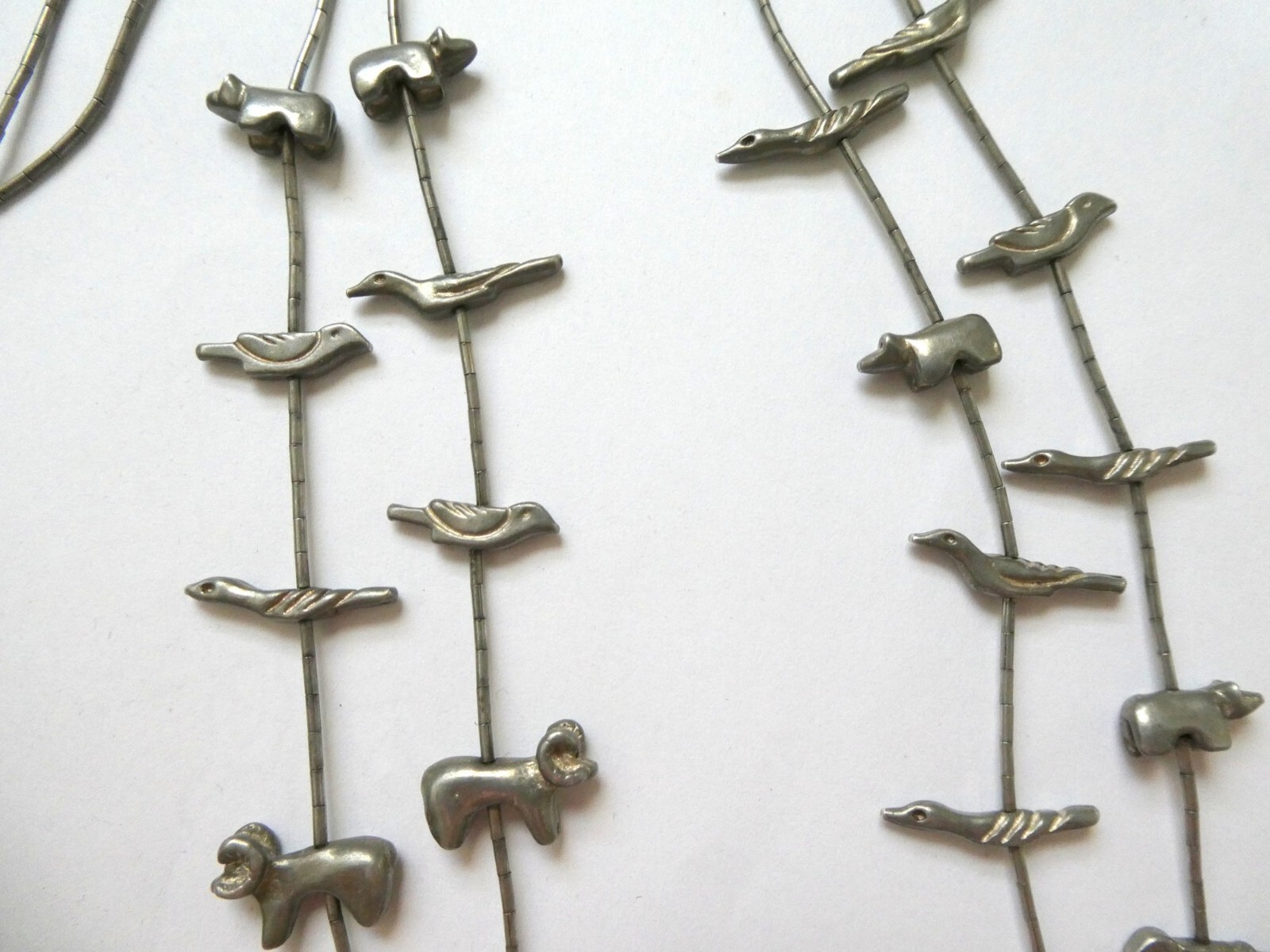 Double Strand Native American Solid Silver Fetish… - image 5