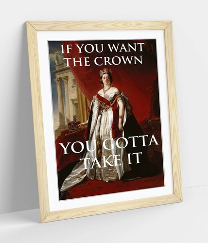 "IF YOU WANT THE CROWN"" ESLOGAN DE CITA MOTIVACIONAL - ENMARCADO ARTE PARED IMPRESIÓN IMAGEN" - Imagen 9 de 10