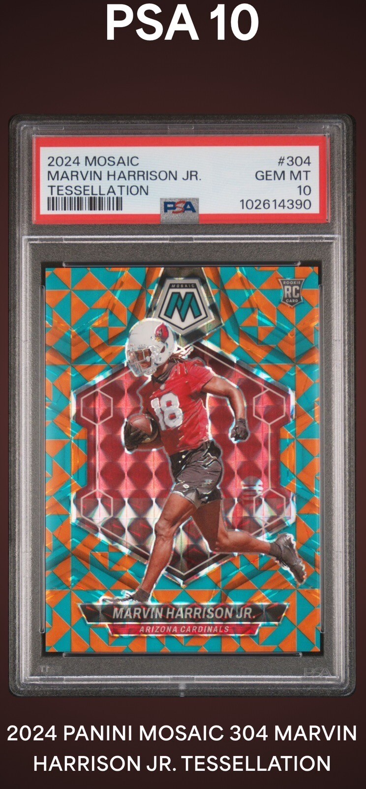 2024 Panini Mosaic 304 Marvin Harrison Jr 15/15 Tessellation PSA 10 💎