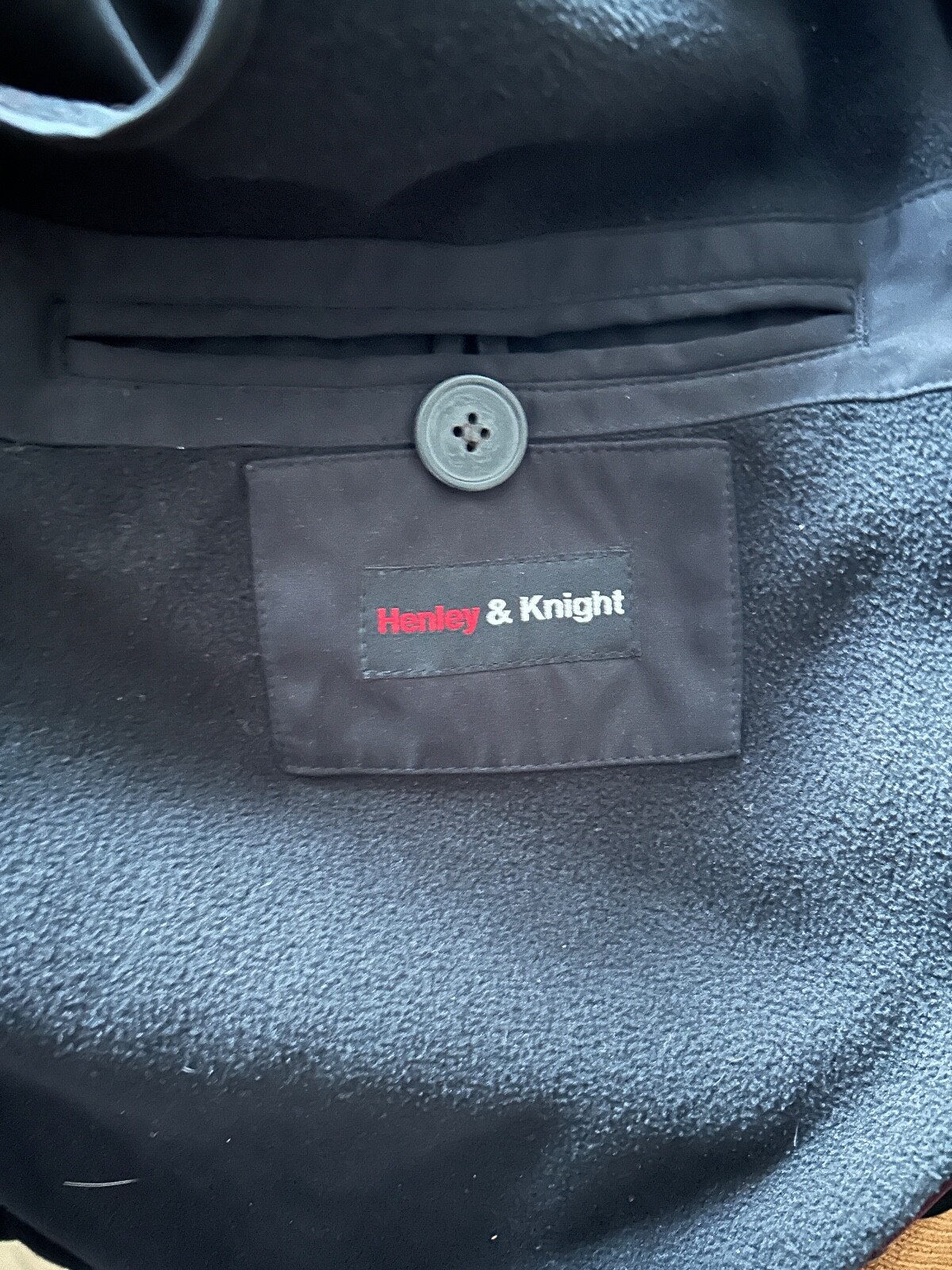 Henley & Knights Black Mens Trench Coat Size L Removable Lining eBay