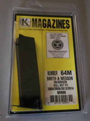 Smith & Wesson 9mm 39 439 639 S&W 8 RD Triple k 64m USA MADE 8 RD Magazine - NEW