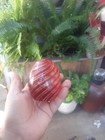 Vintage Art Glass Red & Gold Swirls Paperweight. — photo 2
