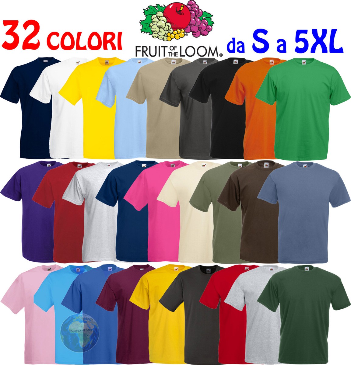 Magliette Senza Etichette Nuove Confezione Da 5 T-shirt Heavy Cotton Fruit Of The Loom - Uomo/unisex, Cotone Pesante, Taglia Regolare Forever Lean - Foto 11