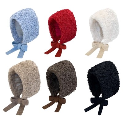 2-in1 Ear Flap Hat Hooded Balaclava Hat Pullover Bonnet Female Accessories