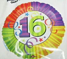 16 Foil Balloon #115110, 18 inch Mylar Balloon, #16