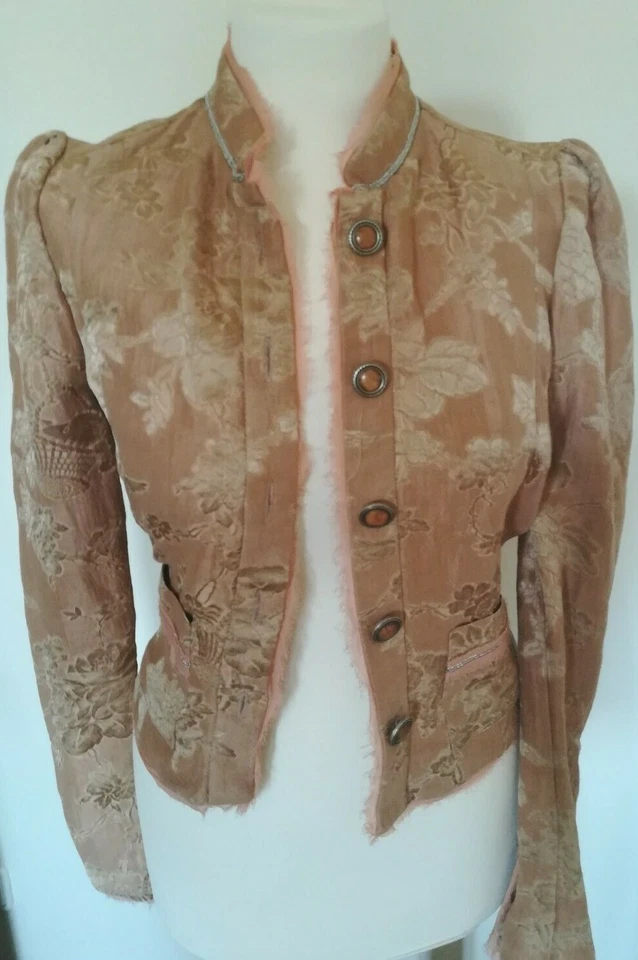 CHAQUETA JACQUARD ZARA NUEVA BEIGE ROSA EDICIÓN LIMITADA Talla S Ref. 2383/004 Foto 4 de 4