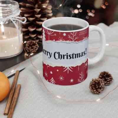 Christmas Mug , Holiday Coffee Cup, Festive Tea Mug, Merry Xmas Gift, Winter