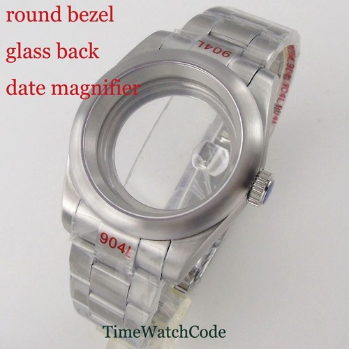 Brushed Watch Case 36mm/39mm Sapphire Glass Fit NH35 Miyota 8215 DG2813 ETA 2824 - Picture 36 of 108