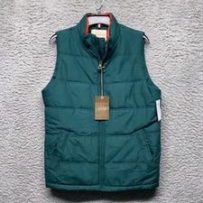 Weatherproof Jacket Mens S Small Puffer Vest Pine Green Sleeveless Full Zip