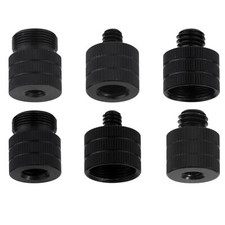 6-PCS Black Aluminum Alloy Mic Stand Adapter Camera Screw Thread Adapter