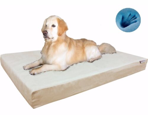 Orthopedic Waterproof Gel Memory Foam Pet Dog Bed for Medium Large XL Dogs Khaki - Picture 1 of 14