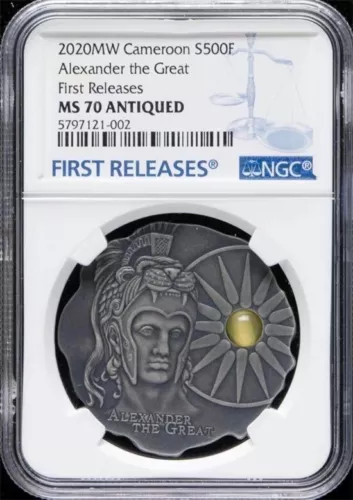 NGC MS70 Cameroon 2020 Alexander the Great  Silver Coin 16.7g S500F COA
