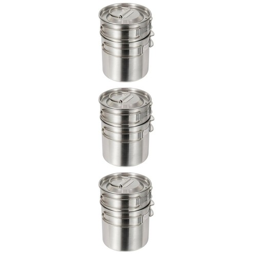 Stainless Steel Folding Pot Set Baby Travel Collapsible Handle Camp Mug - Picture 8 of 17