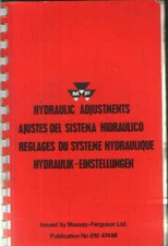 Massey Ferguson Trattore - Manuale regolazioni idrauliche 135 148 165 168 185 188