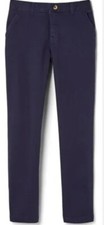 2 Pack French Toast Straight Fit Navy Pants adjustabl Waist School wear Size 6