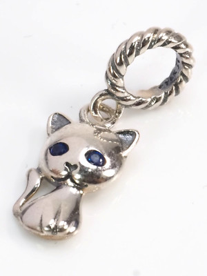 BAMOER Charm 925 Sterlingsilber Kätzchen Katze Zirkon Silber Neu; K1 1788