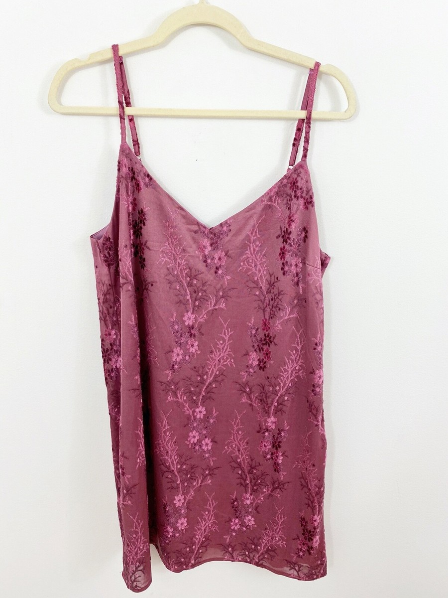 pink velvet cami dress Urban Renewal Vintage Remnants Pink Marble Velvet Cami Dress