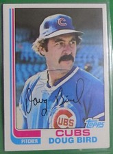 Doug Bird Chicago Cubs 1982 Autographed Card