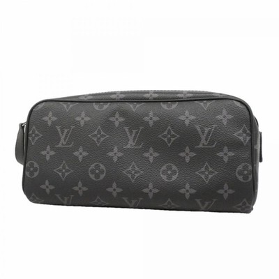 Louis Vuitton Monogram Eclipse Dopp Kit Handbag M46354 Black Grey Men's GZl1ia3j