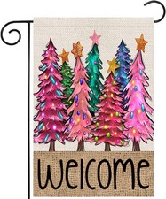 Welcome Christmas Garden Flags 12x18 Vertical Double Sided Outside, Christmas...
