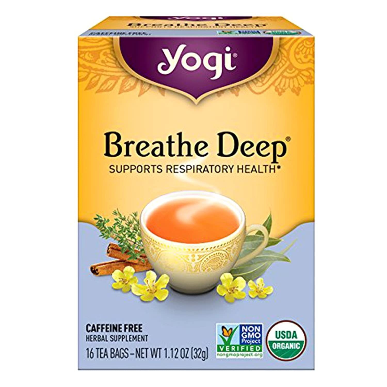 Breathe Deep Organic Herbal Tea 16 Count Caffeine Free Natur