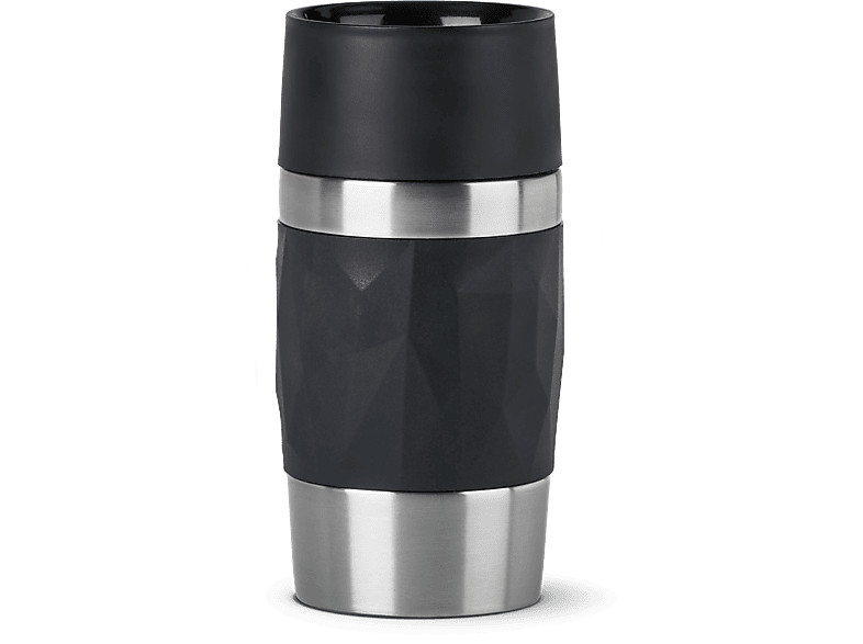 Taza térmica - Tefal N2160110, 0.3 l, Funda de silicona, Acero inoxidable, Negro