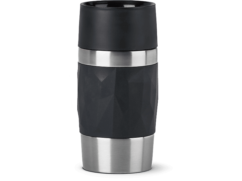 MediaMarkt Tefal Taza Térmica, N2160110, 0.3 L, Funda De Silicona, Acero Inoxidable, Negro - Imagen 2