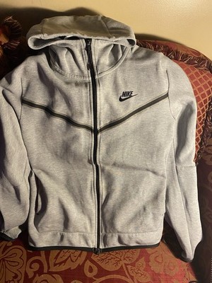 Nike Men's Gray/Black 2pc Fleece Sweatsuit Full-Zip Hooded Hoodie + Jogger M