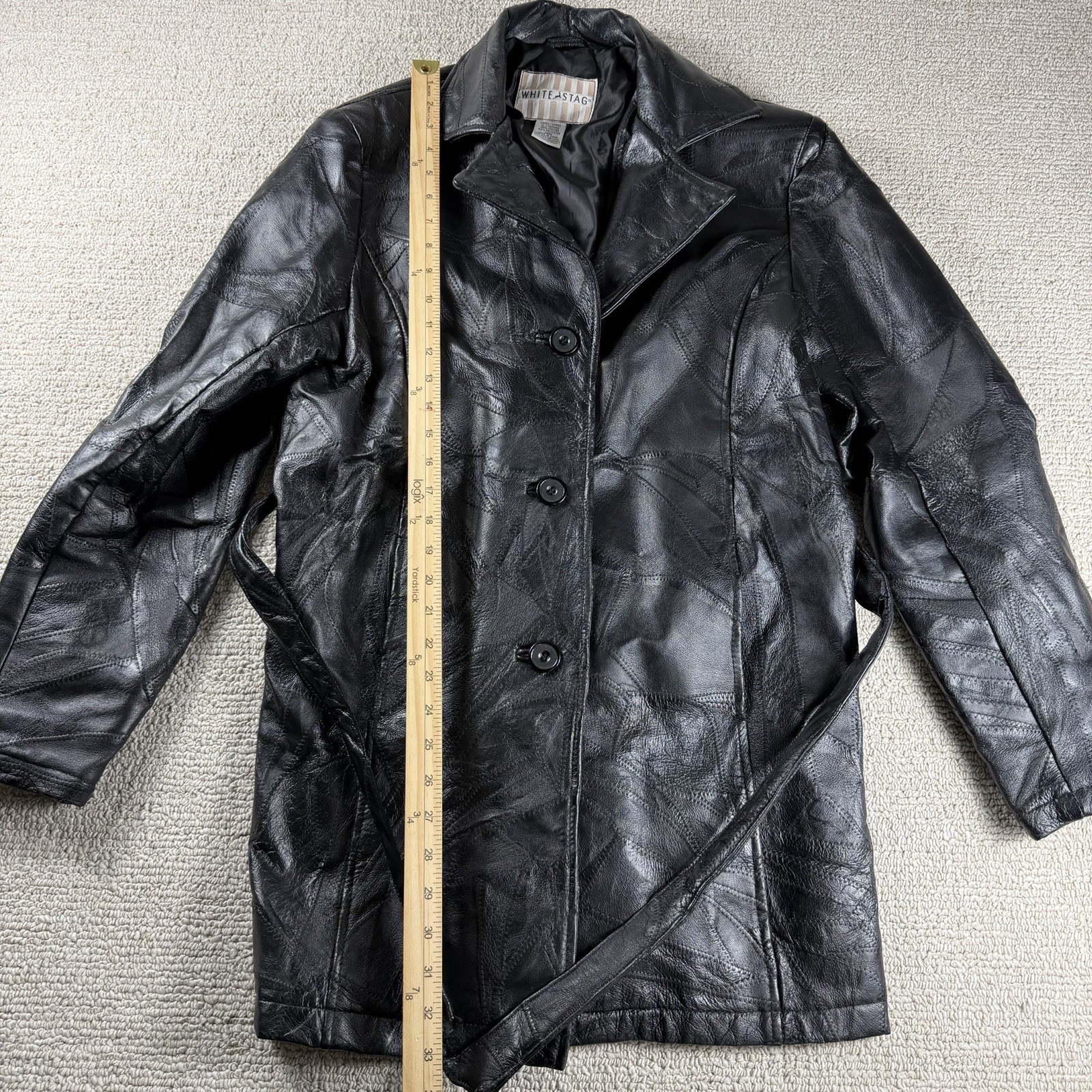 White Stag Patchwork Leather Jacket Black Women's… - image 2