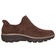 Skechers Slip-Ins Relaxed Fit Easy Going Floral Moment Suede Shoes - Size 7.5