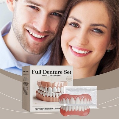 Dentures For Men Women User Friendly Fake False Teeth Instant Smile Kit
