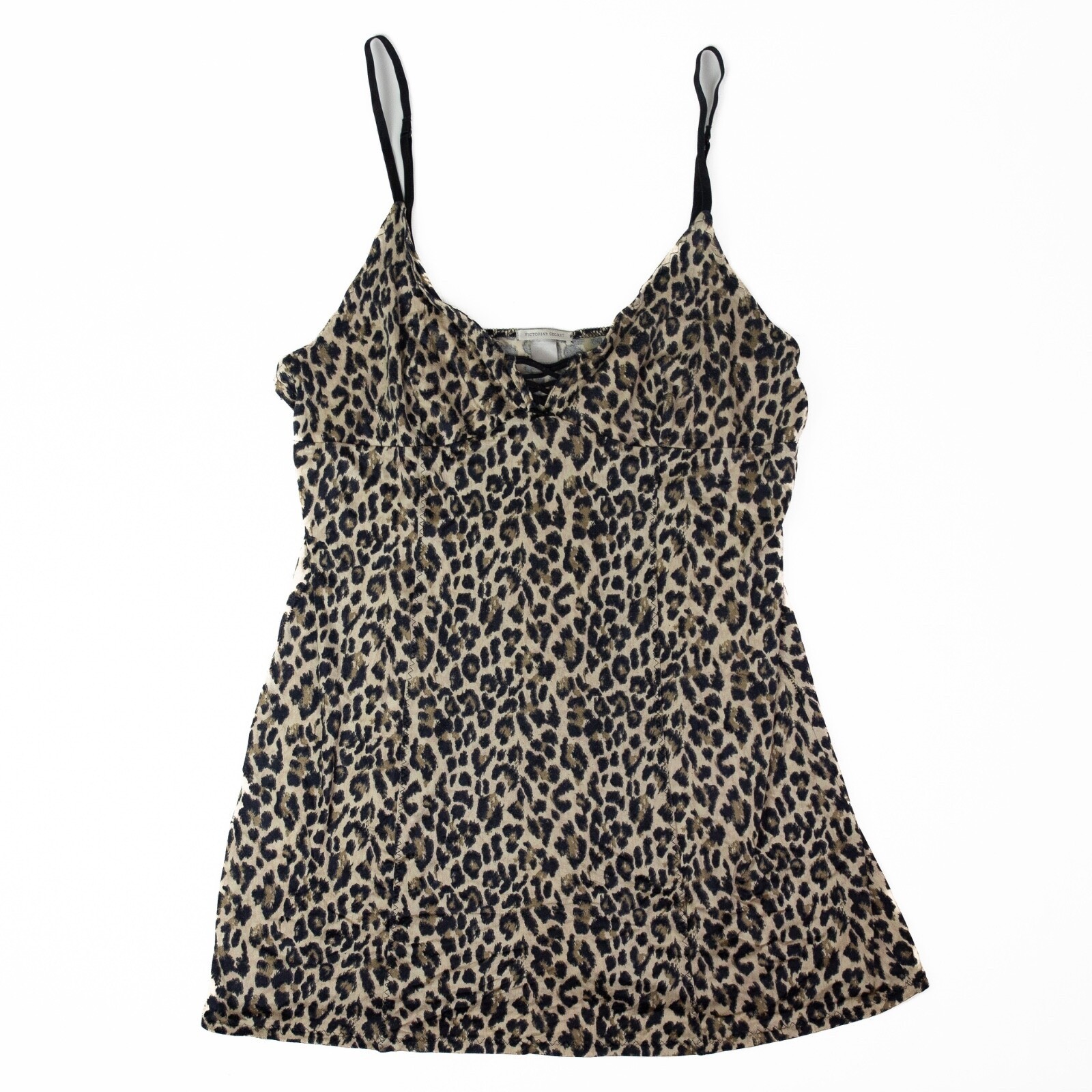 Victoria’s Secret Vintage Y2K Sheer Leopard Print Slip Dress Size L Brown