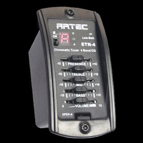 ARTEC ETN-4 Preamplificatore equalizzatore chitarra acustica 4 bande con accordatore e pickup piezoelettrico