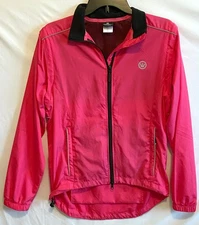 Canari Cycling Pink Windbreaker Convertible Jacket Zip Off Sleeves Women's Small