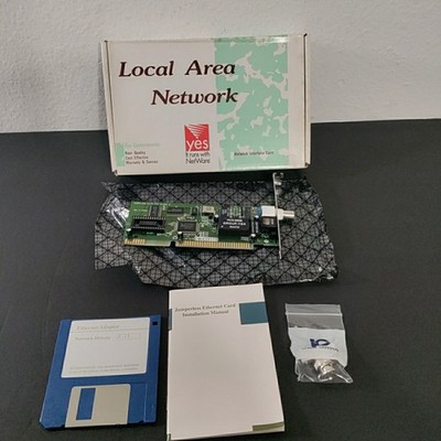 Novell Netware Local Network Jumpless Ethernet Card + 3.5 Diskette V2.13 RJ-45