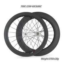 700C Carbon Road Bike Wheelsets Quick Qelease,Pads,Valve Extender Rim 23mm Width