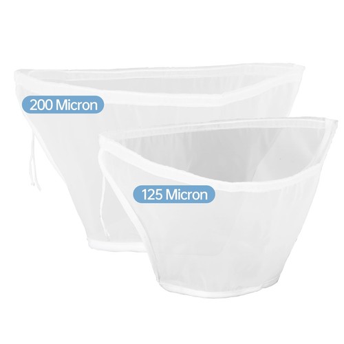 2PACK(1x200 Micron & 1x125 Micron) Bowl-shaped Nylon Nut Milk Bag, Cheese Clo...